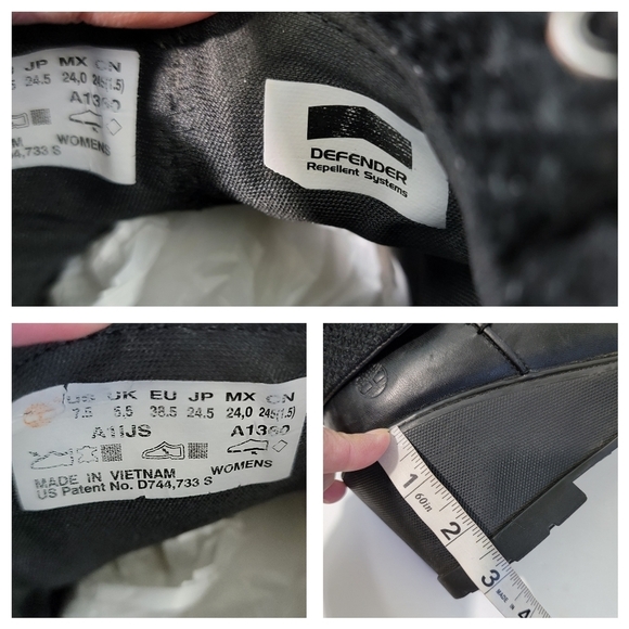 Timberland Defender Repellent System Women Platform Booties Sz 7.5 Black Leather - Picture 11 of 12